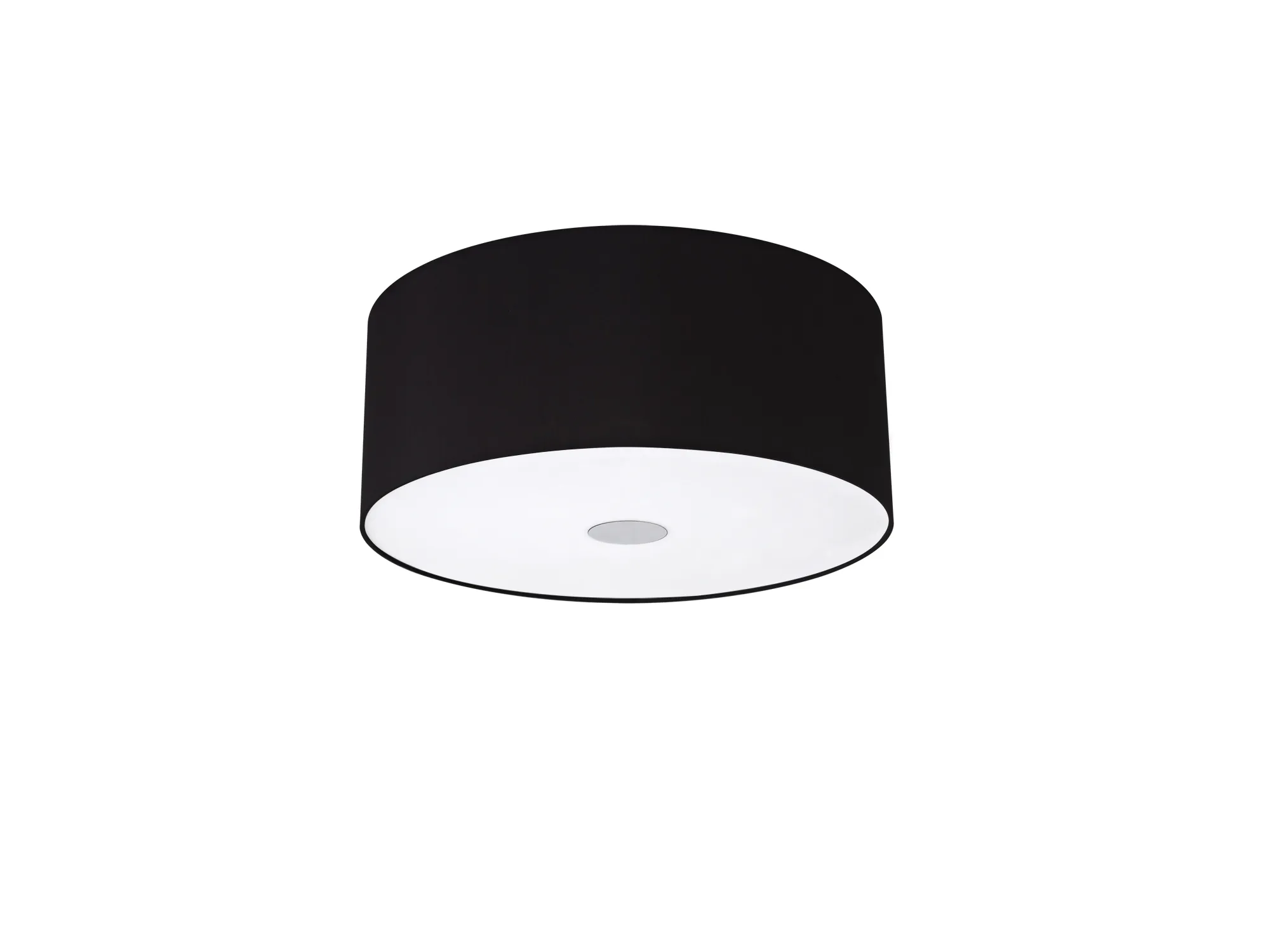 Baymont 40cm, Flush 3 Light Polished Chrome, Black, Frosted Diffuser DK0357  Deco Baymont CH BL